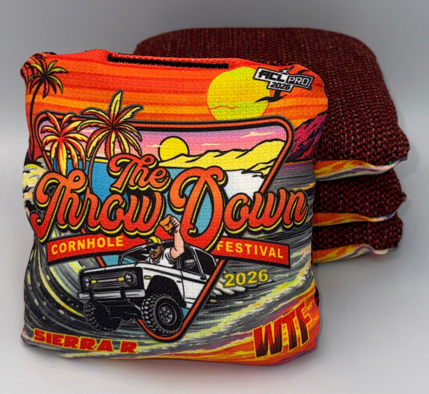 The Throw Down 2026 WTF Sierra - ACL Pro Stamped Cornhole Bags - Set of 4 bags