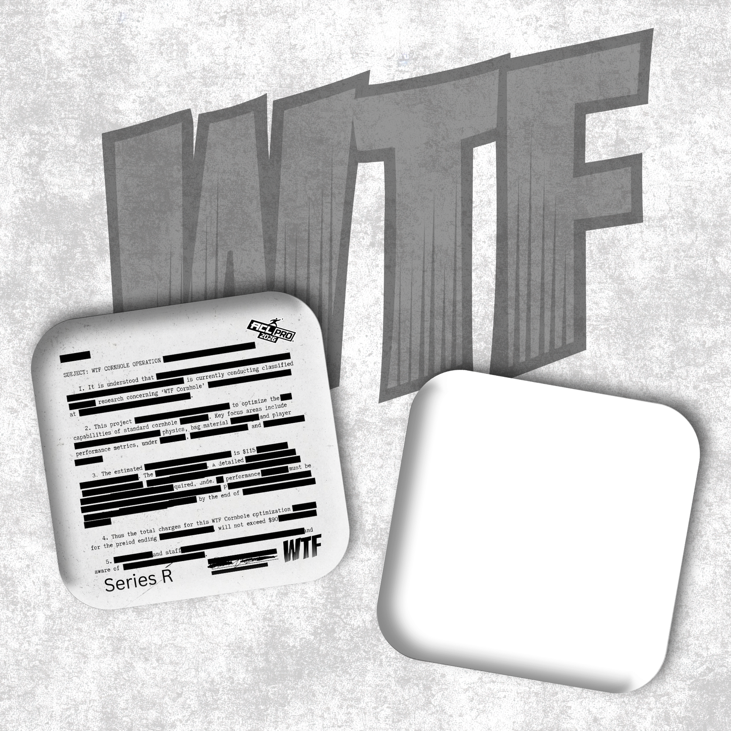 Redacted 2026 WTF Designs - ACL Stamped Cornhole Bags - Set of 4 bags