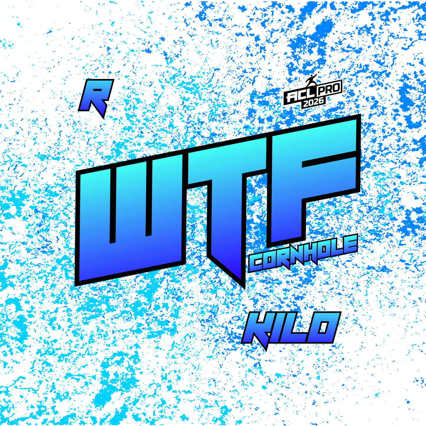 2026 WTF Kilo OG Splatter Logo - ACL Pro Stamped Cornhole Bags - Set of 4 bags
