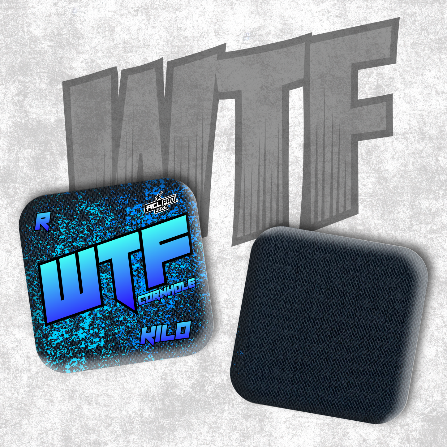 2026 WTF Kilo OG Splatter Logo - ACL Pro Stamped Cornhole Bags - Set of 4 bags (Copy)