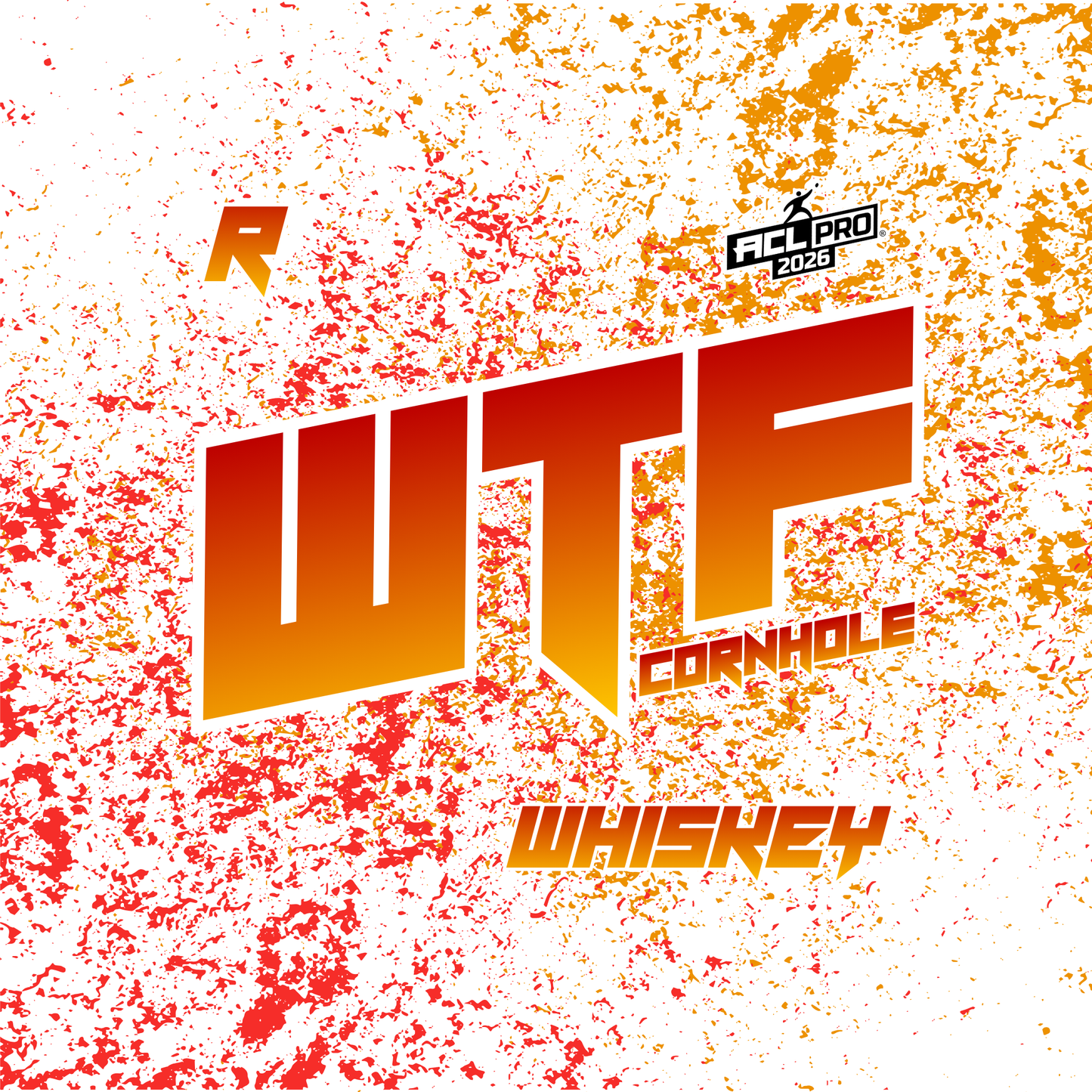 2026 WTF Whiskey OG Splatter Logo - ACL Pro Stamped Cornhole Bags - Set of 4 bags