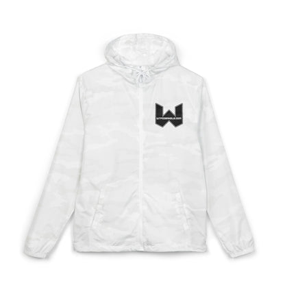 Windbreaker Jacket — Minimal Geometric 'W' Logo Lightweight Hooded Windbreaker