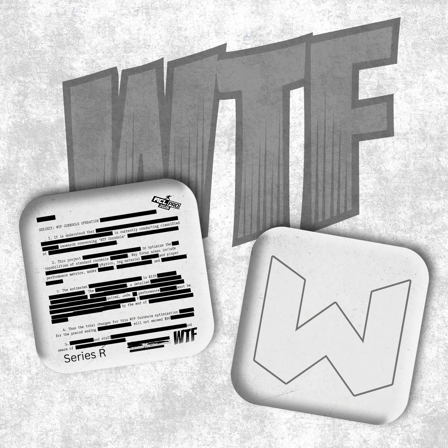 Redacted 2026 WTF Designs - ACL Stamped Cornhole Bags - Set of 4 bags