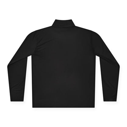 Quarter-Zip Pullover with Neon "WTF" Chest Graphic