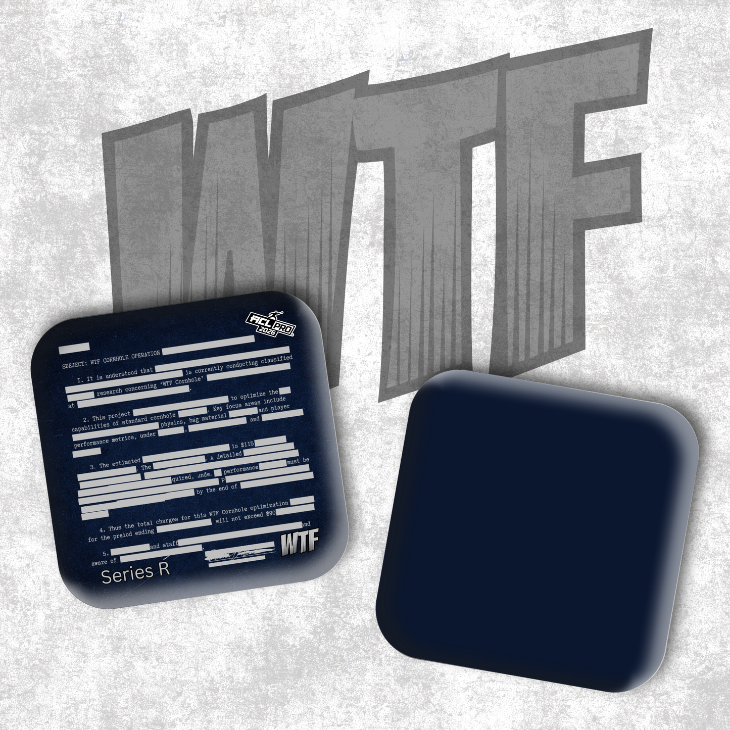 Redacted 2026 WTF Designs - ACL Stamped Cornhole Bags - Set of 4 bags