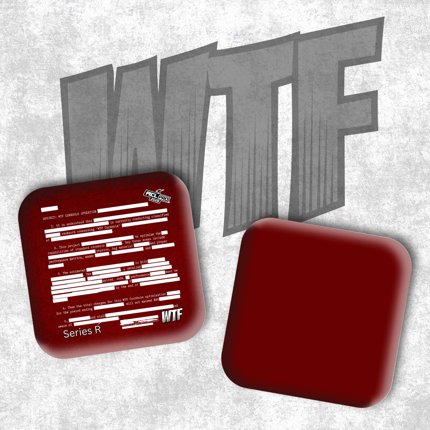 Redacted 2026 WTF Designs - ACL Stamped Cornhole Bags - Set of 4 bags