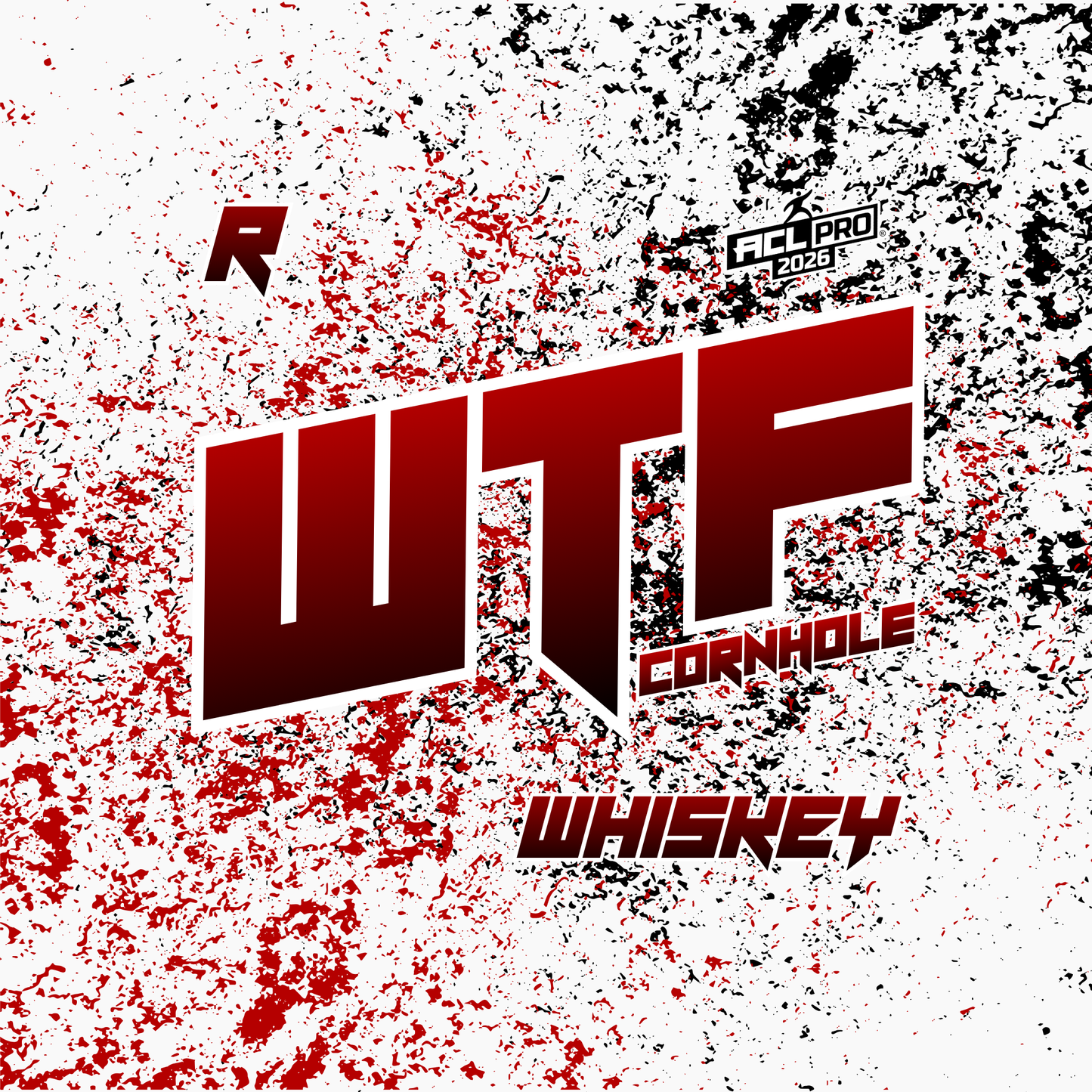 2026 WTF Whiskey OG Splatter Logo - ACL Pro Stamped Cornhole Bags - Set of 4 bags