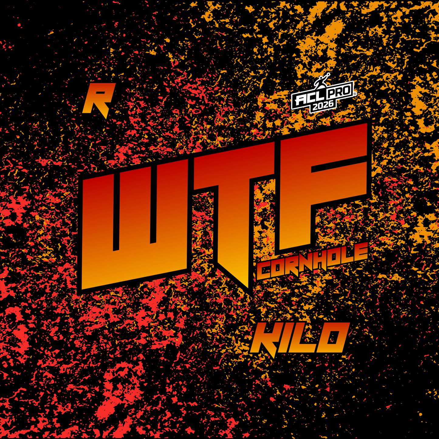 2026 WTF Kilo OG Splatter Logo - ACL Pro Stamped Cornhole Bags - Set of 4 bags