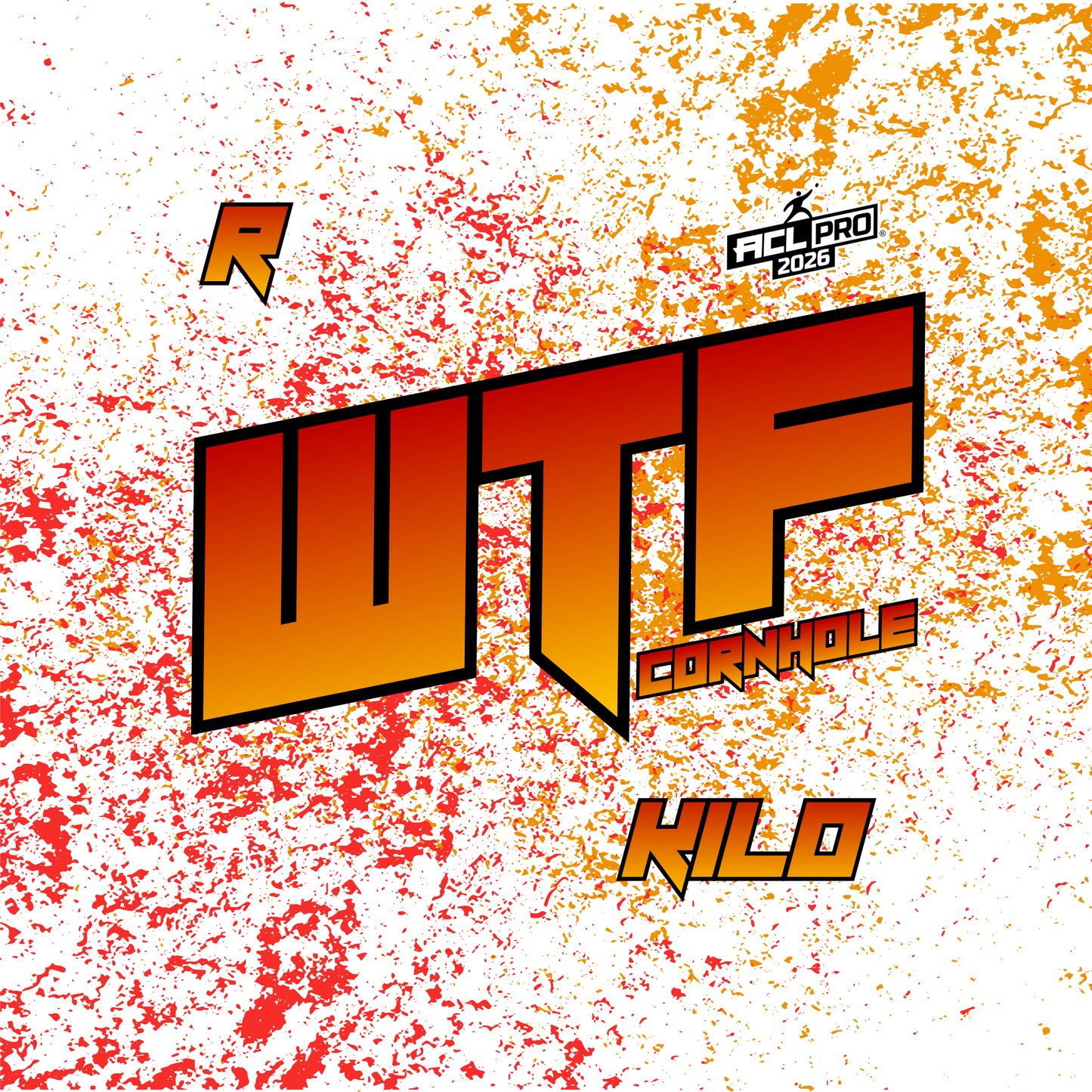 2026 WTF Kilo OG Splatter Logo - ACL Pro Stamped Cornhole Bags - Set of 4 bags