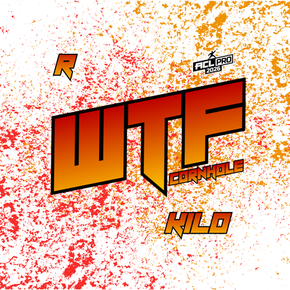 2026 WTF Kilo OG Splatter Logo - ACL Pro Stamped Cornhole Bags - Set of 4 bags