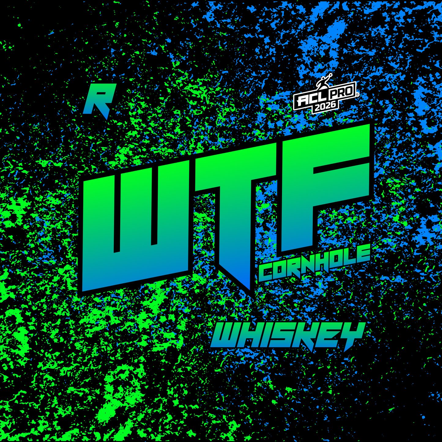 2026 WTF Whiskey OG Splatter Logo - ACL Pro Stamped Cornhole Bags - Set of 4 bags
