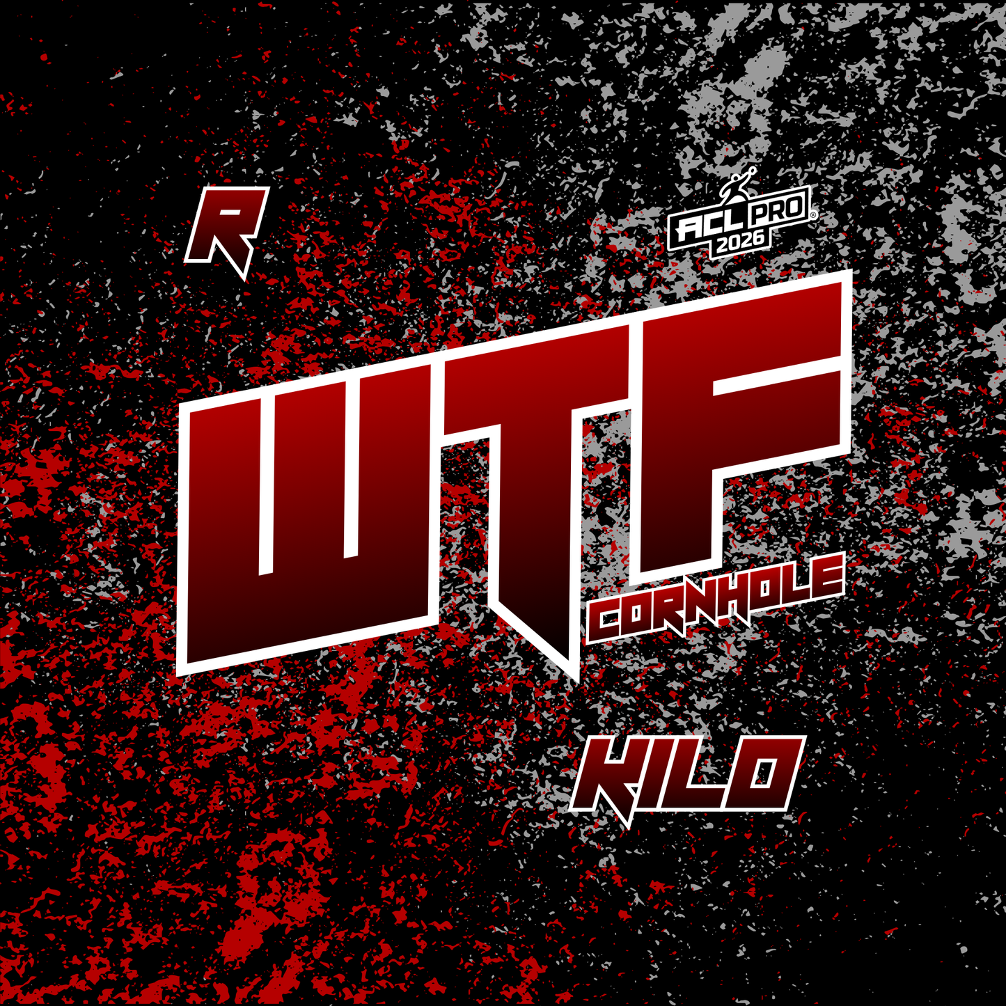 2026 WTF Kilo OG Splatter Logo - ACL Pro Stamped Cornhole Bags - Set of 4 bags