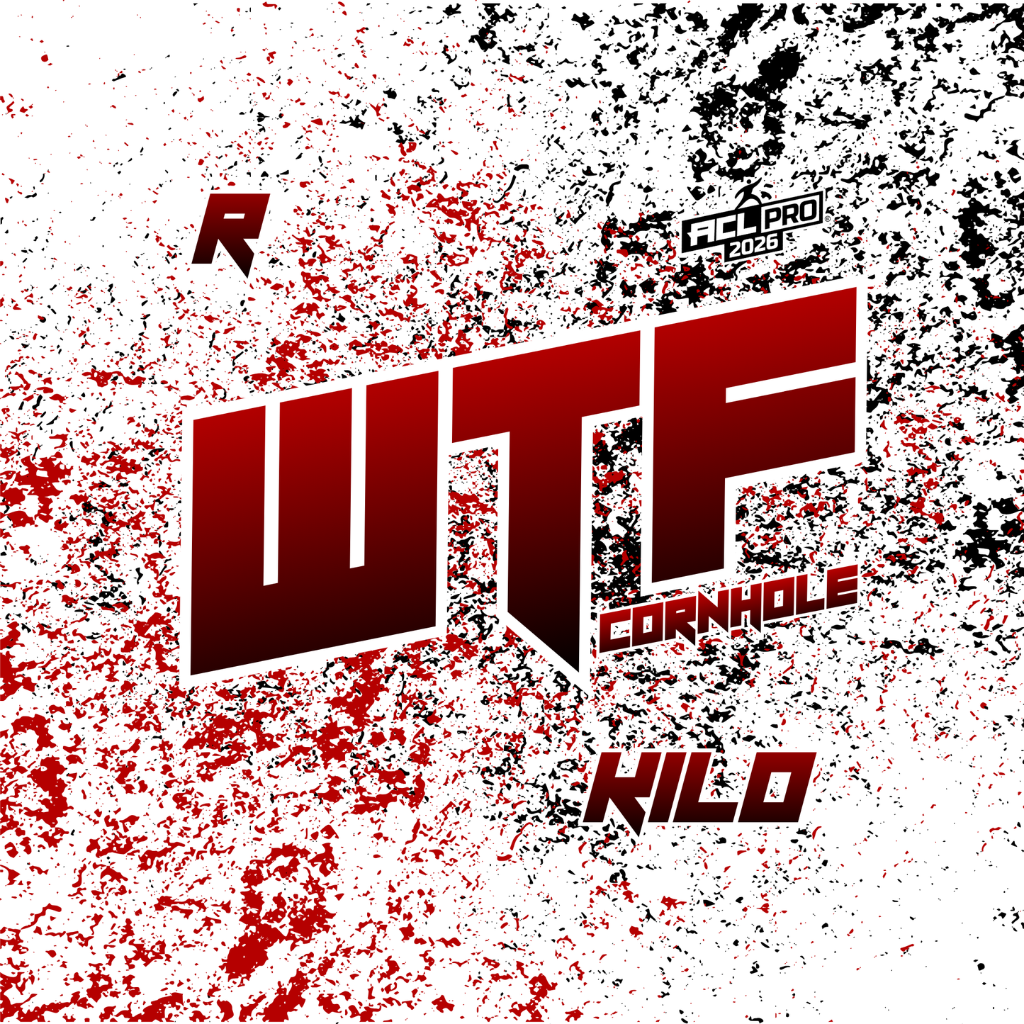 2026 WTF Kilo OG Splatter Logo - ACL Pro Stamped Cornhole Bags - Set of 4 bags