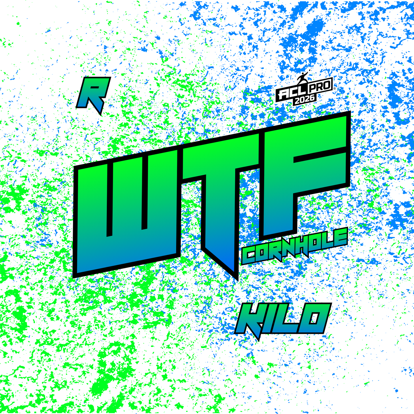 2026 WTF Kilo OG Splatter Logo - ACL Pro Stamped Cornhole Bags - Set of 4 bags