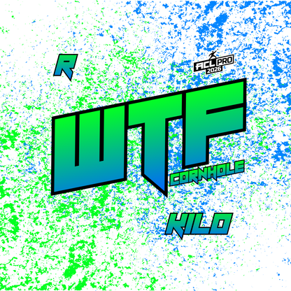 2026 WTF Kilo OG Splatter Logo - ACL Pro Stamped Cornhole Bags - Set of 4 bags