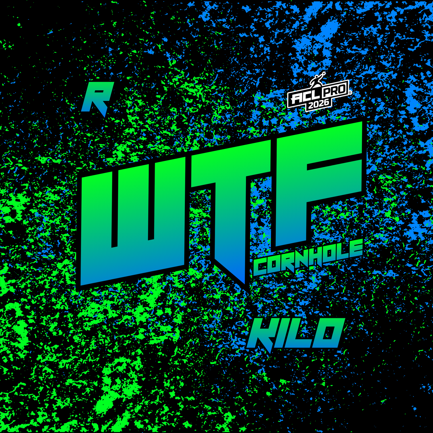2026 WTF Kilo OG Splatter Logo - ACL Pro Stamped Cornhole Bags - Set of 4 bags