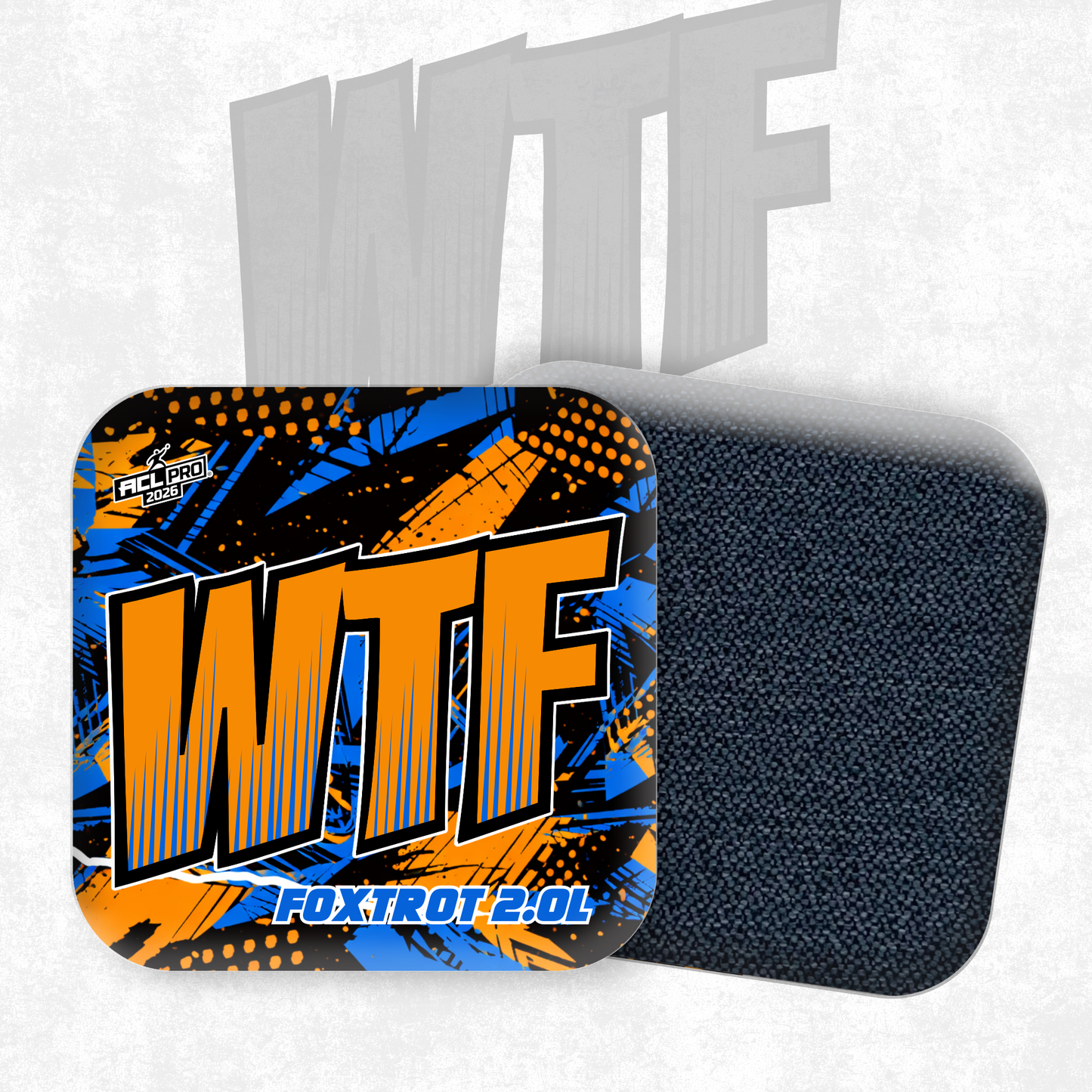 2026 WTF Foxtrot 2.0 Big Logo- ACL Pro Stamped Cornhole Bags - Set of 4 bags