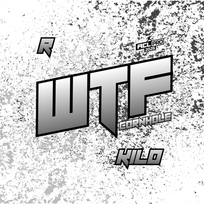 2026 WTF Kilo OG Splatter Logo - ACL Pro Stamped Cornhole Bags - Set of 4 bags