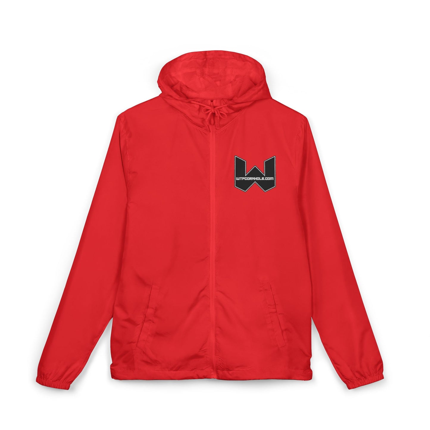 Windbreaker Jacket — Minimal Geometric 'W' Logo Lightweight Hooded Windbreaker