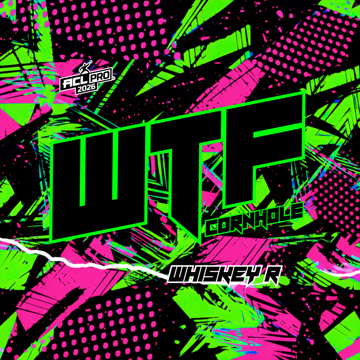 2026 WTF Whiskey Abstract Design - ACL Pro Stamped Cornhole Bags - Set of 4 bags