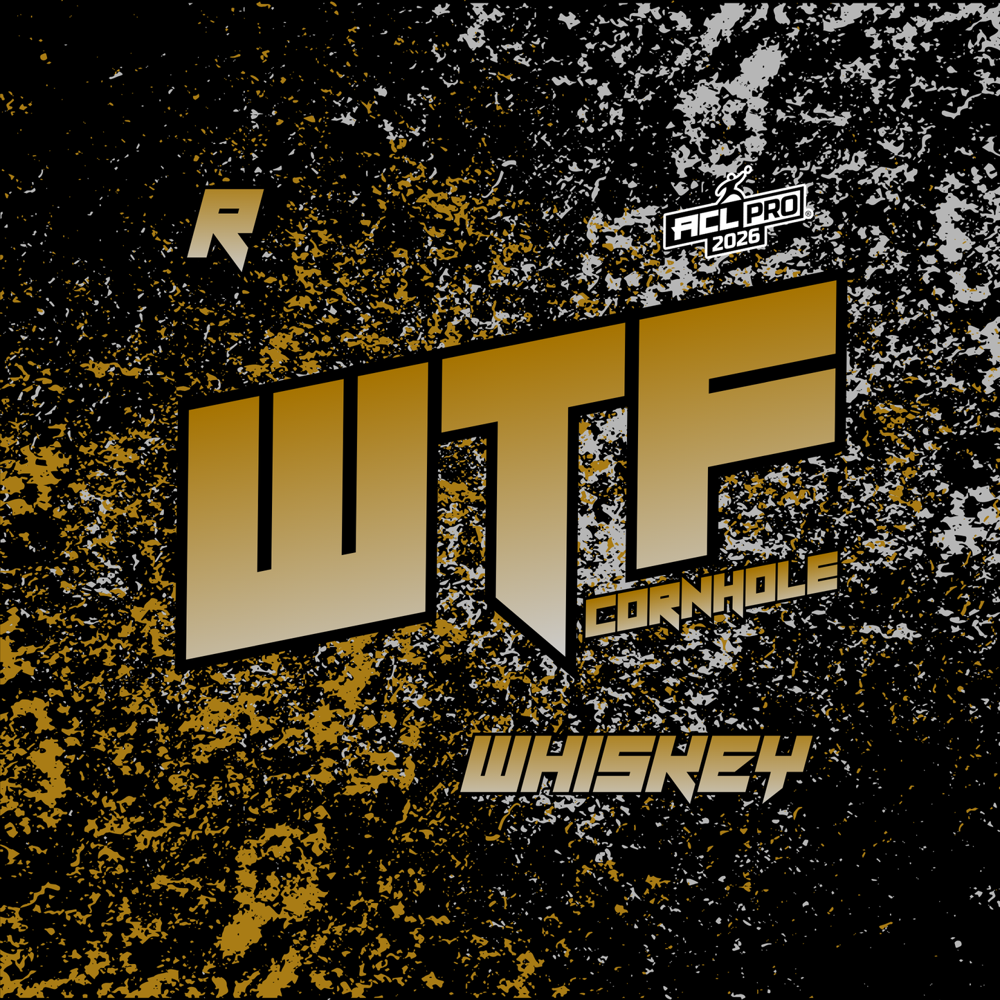 2026 WTF Whiskey OG Splatter Logo - ACL Pro Stamped Cornhole Bags - Set of 4 bags
