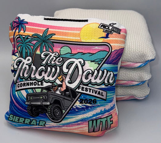 The Throw Down 2026 WTF Sierra - ACL Pro Stamped Cornhole Bags - Set of 4 bags